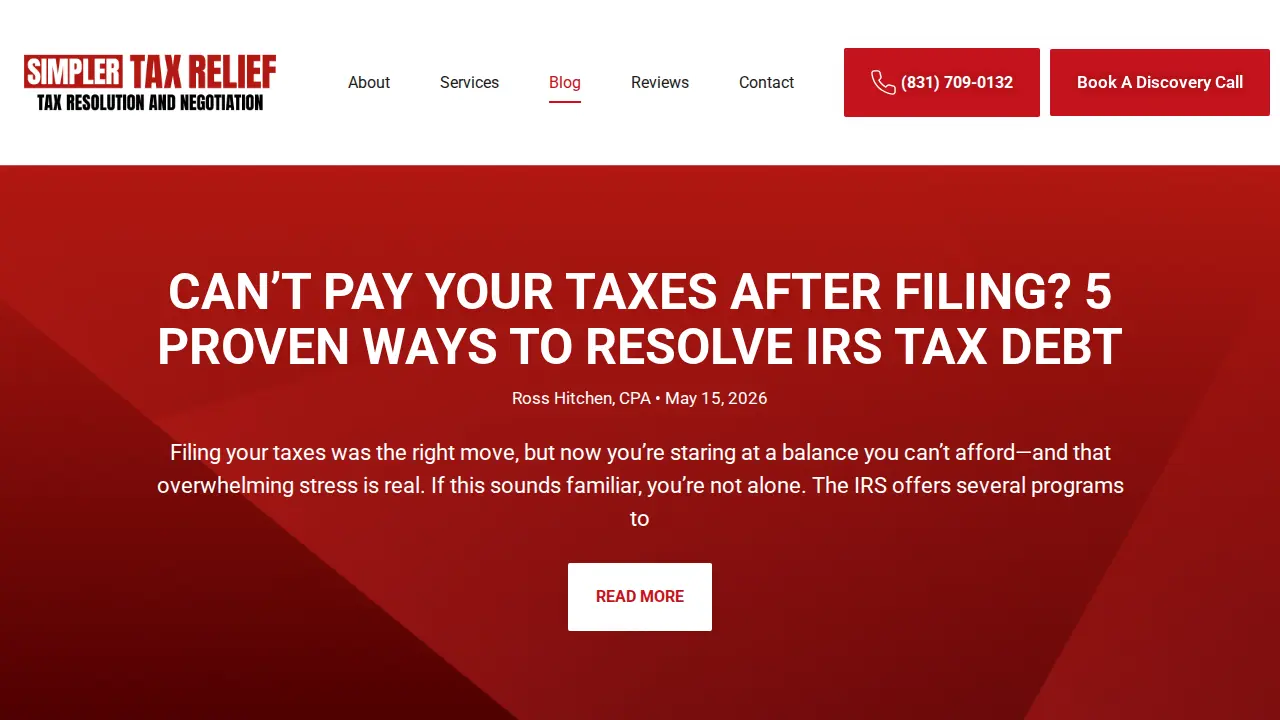 Simpler Tax Relief page