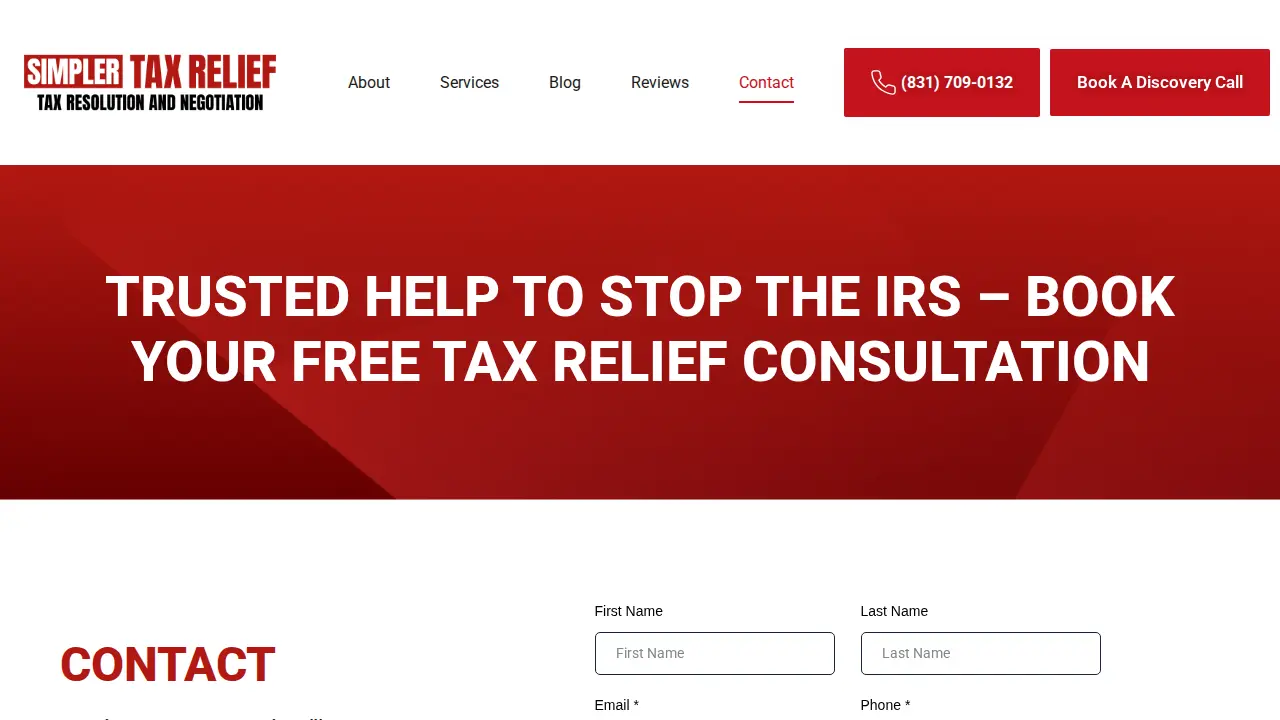 Simpler Tax Relief page
