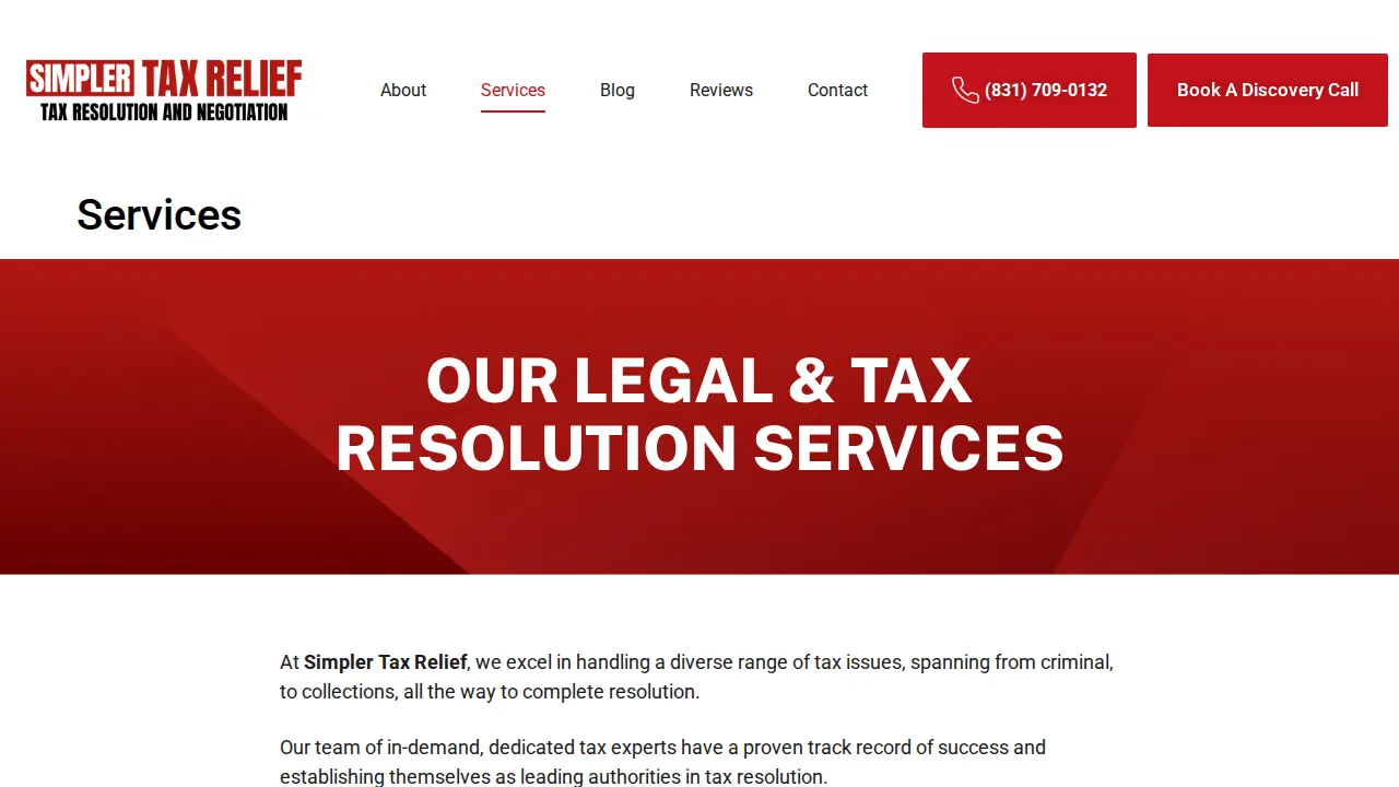 Simpler Tax Relief page