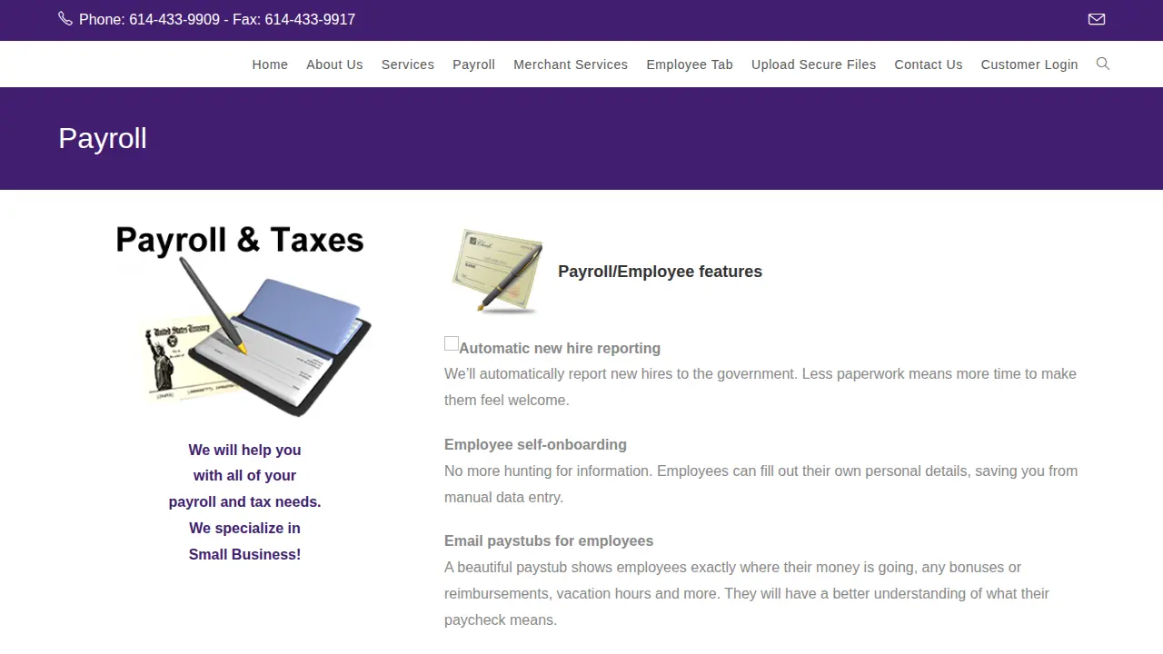 Simplified Bookkeeping page