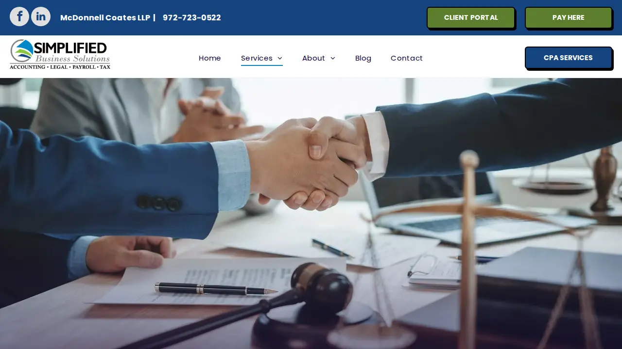 Simplified Business Solutions - Law page