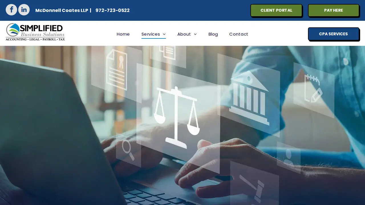Simplified Business Solutions - Law page