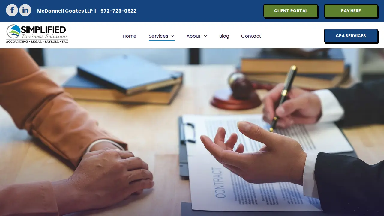 Simplified Business Solutions - Law page