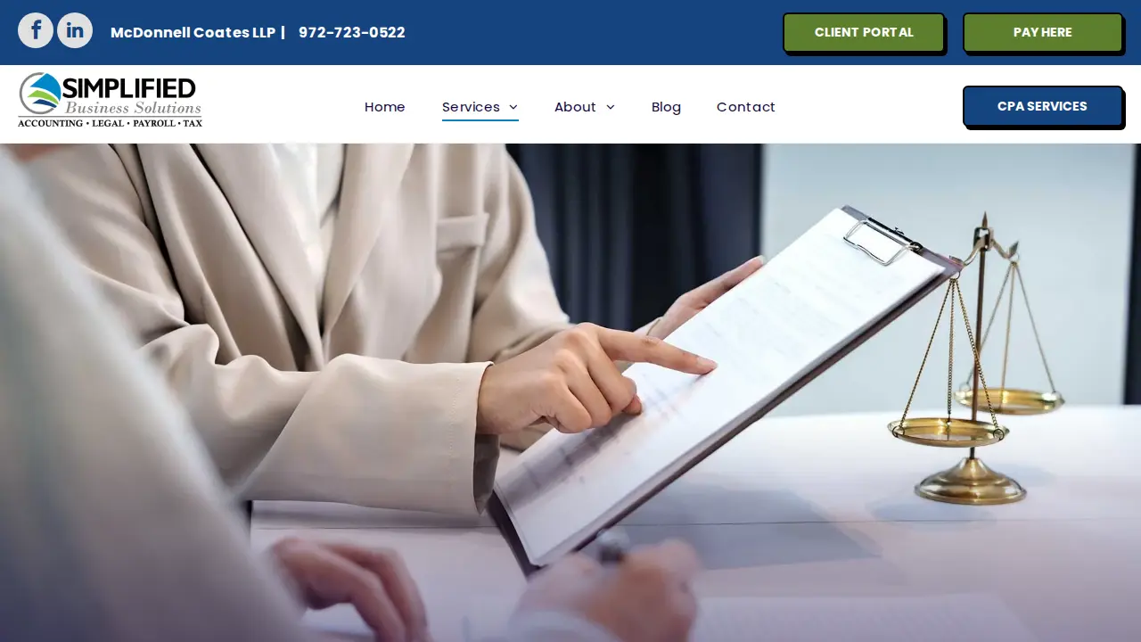 Simplified Business Solutions - Law page