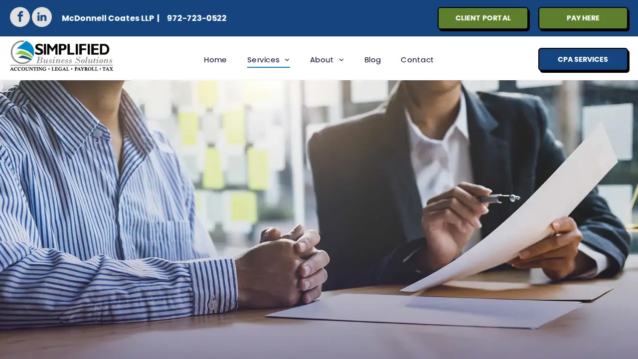 Simplified Business Solutions - Law page