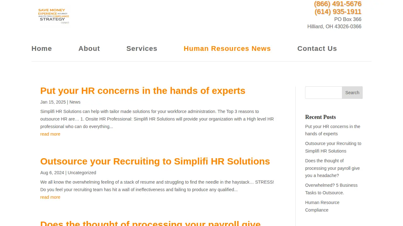 Simplifi HR Solutions page
