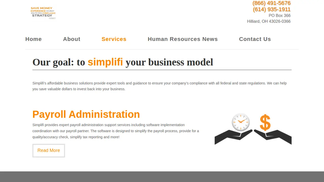 Simplifi HR Solutions page