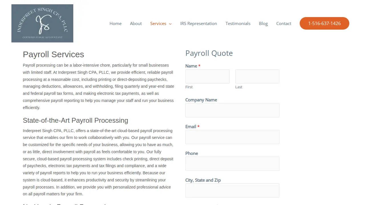 Inderpreet Singh- Certified Public Accountant NYC page