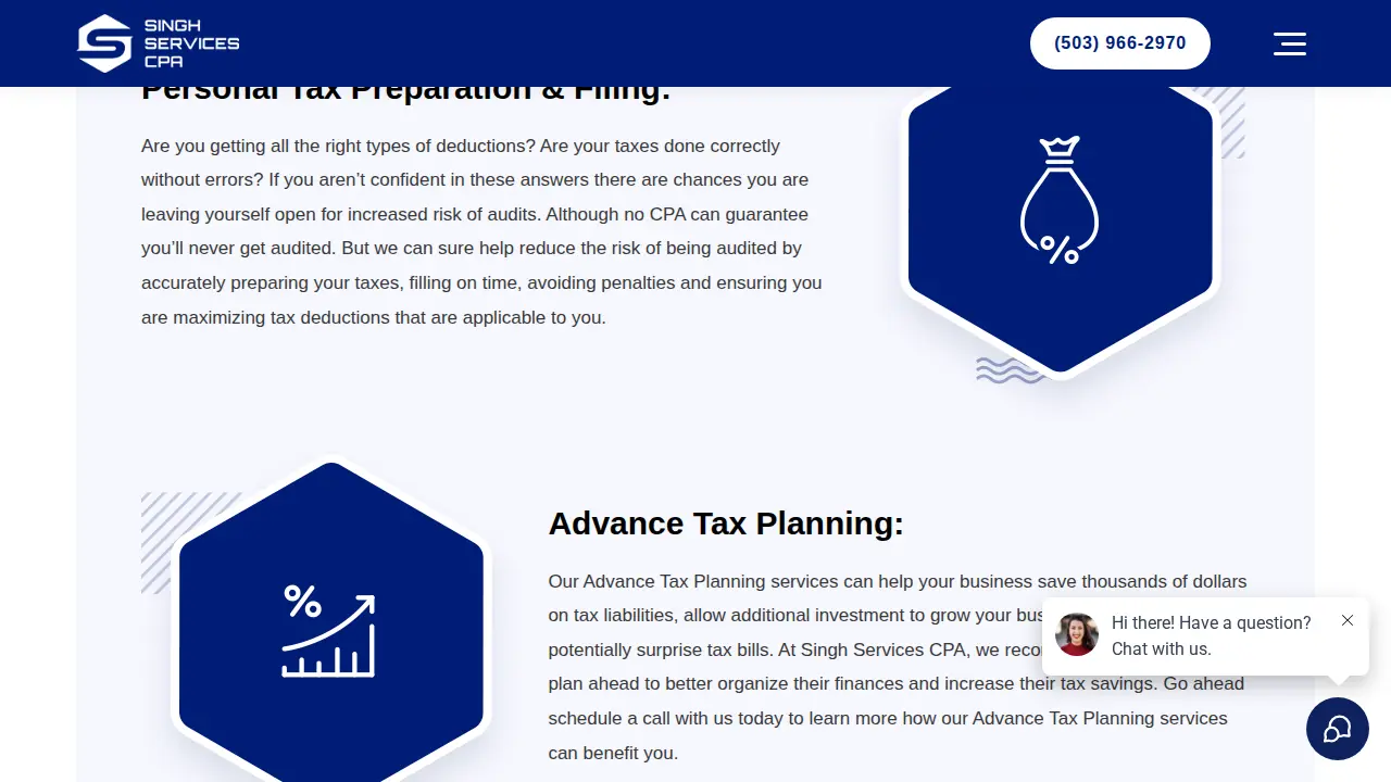 Singh Services CPA PC page
