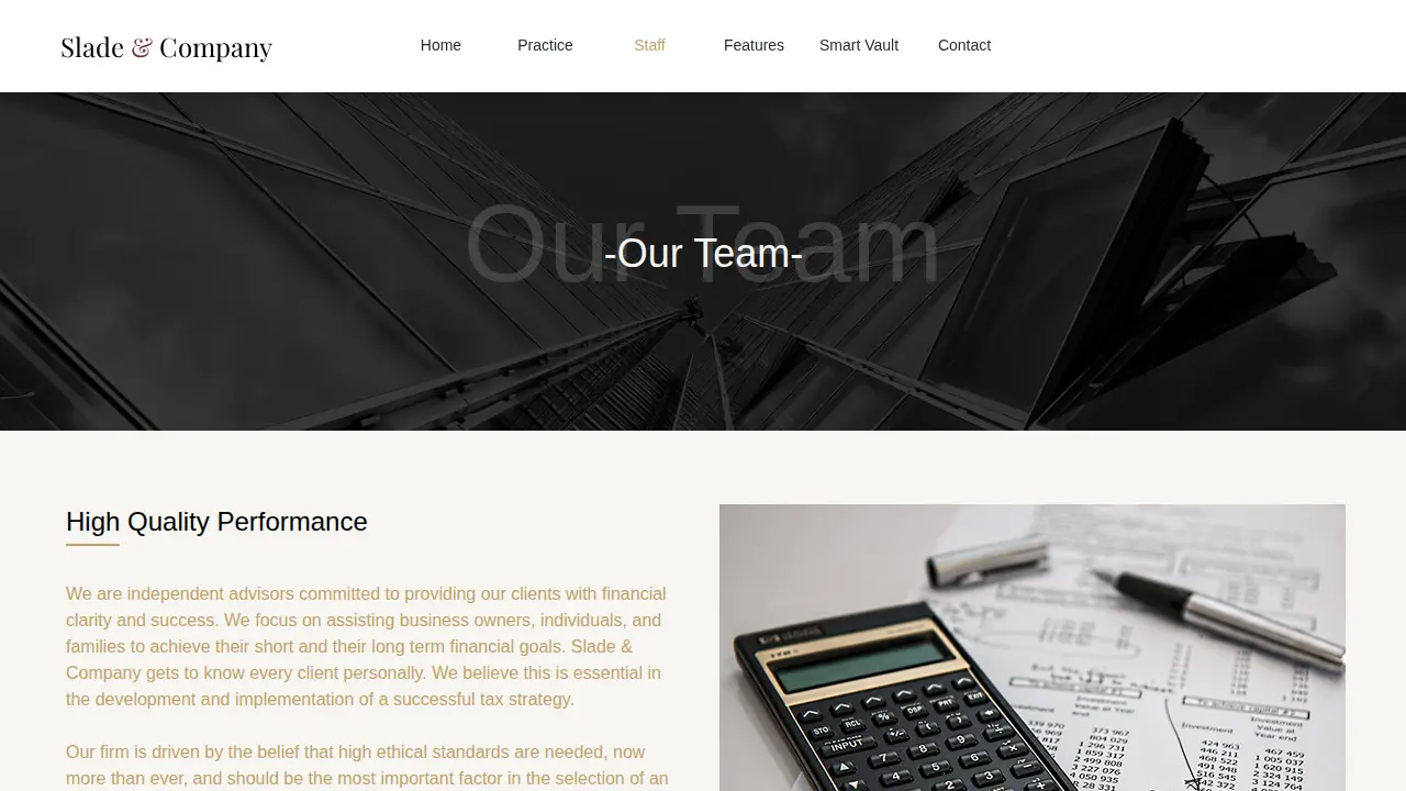 Slade & Company page