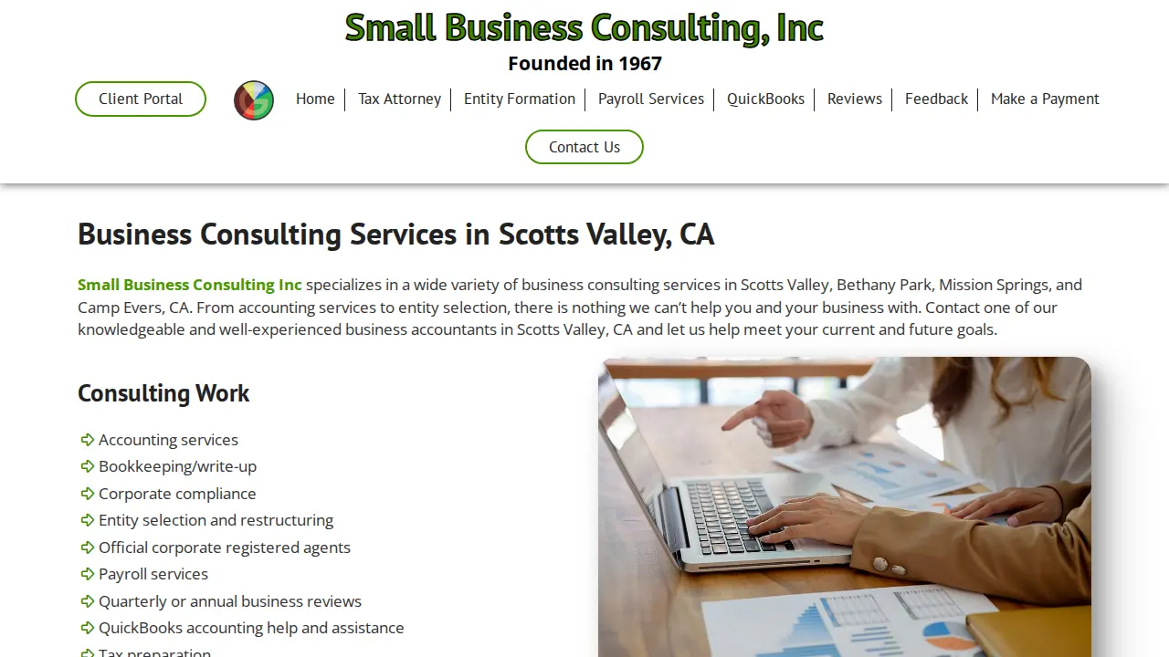 Small Business Consulting Inc page
