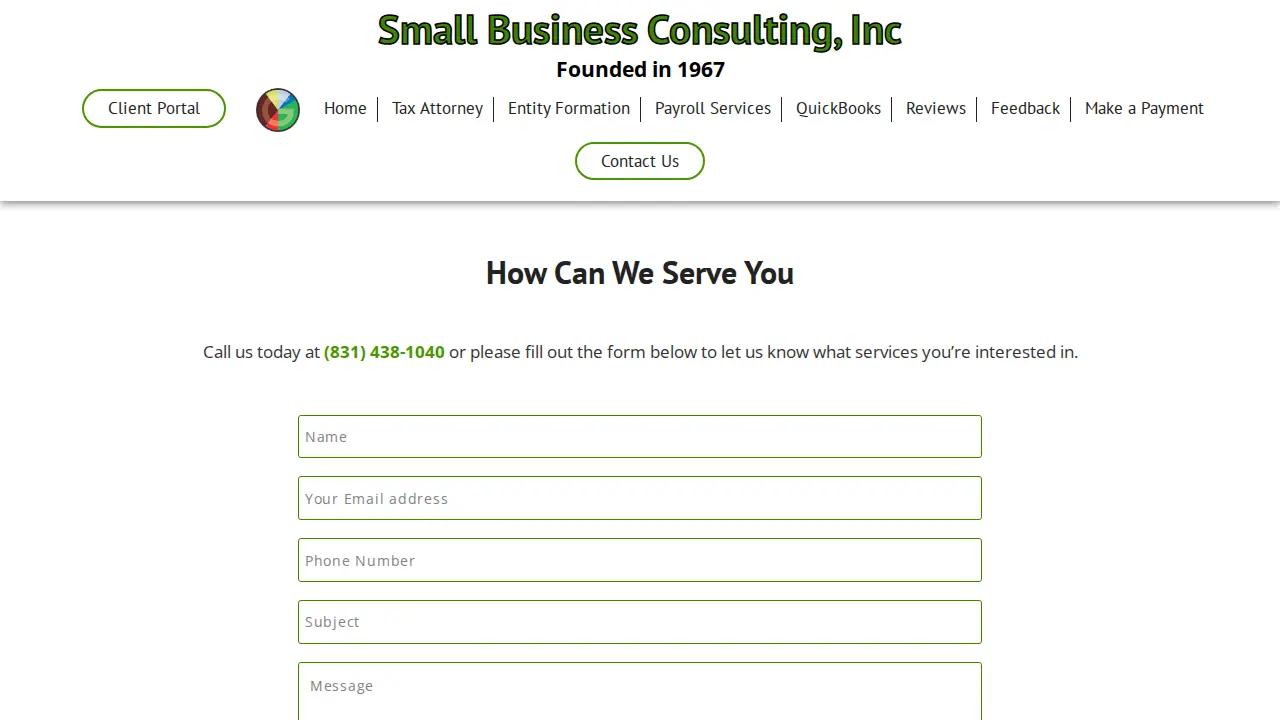 Small Business Consulting Inc page