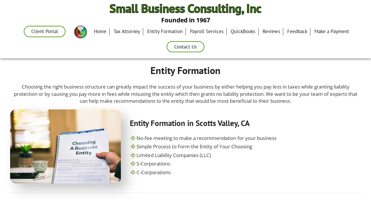 Small Business Consulting Inc page