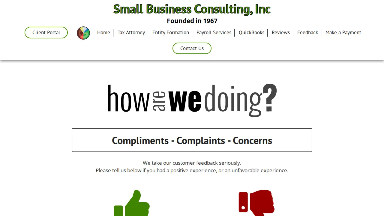 Small Business Consulting Inc page