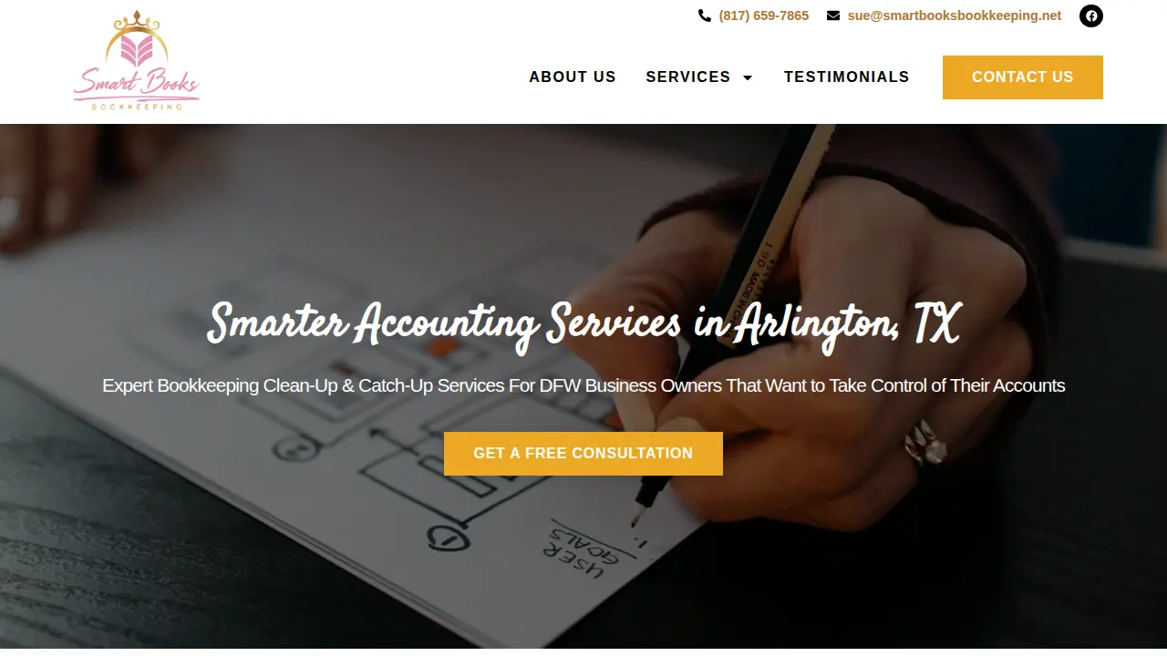 Smart Books Bookkeeping page