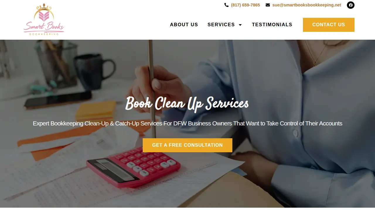 Smart Books Bookkeeping page