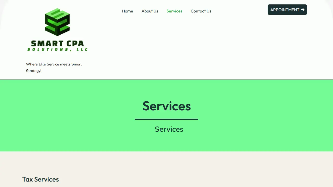 Smart CPA Solutions page