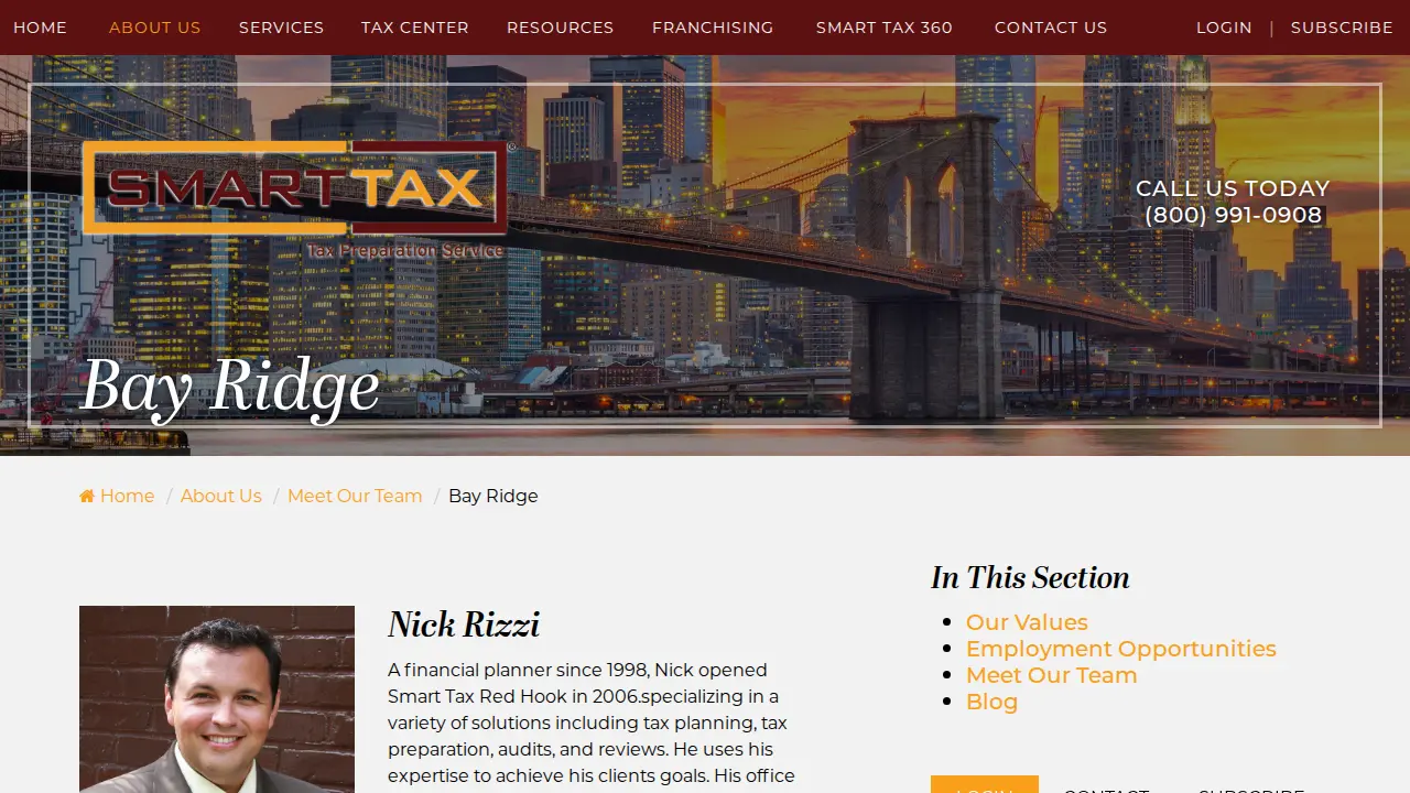 Smart Tax Drop Off Service page