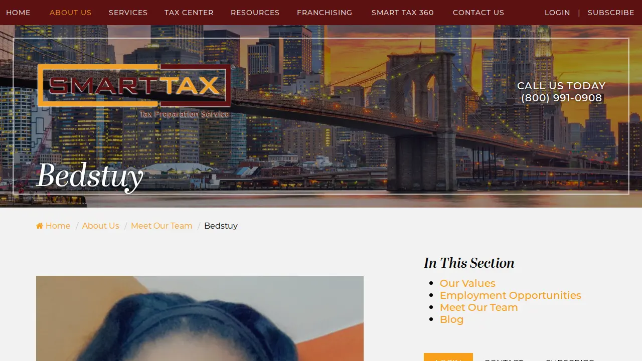 Smart Tax Drop Off Service page