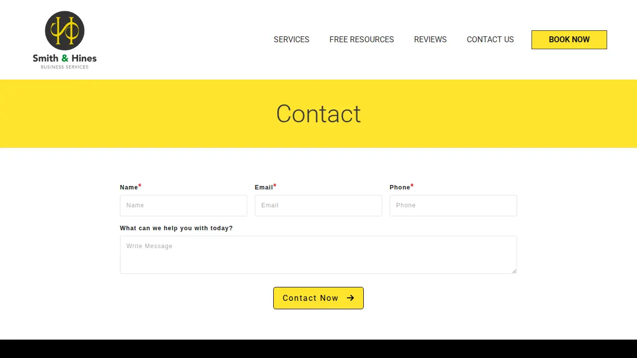 Smith and Hines Business Services page