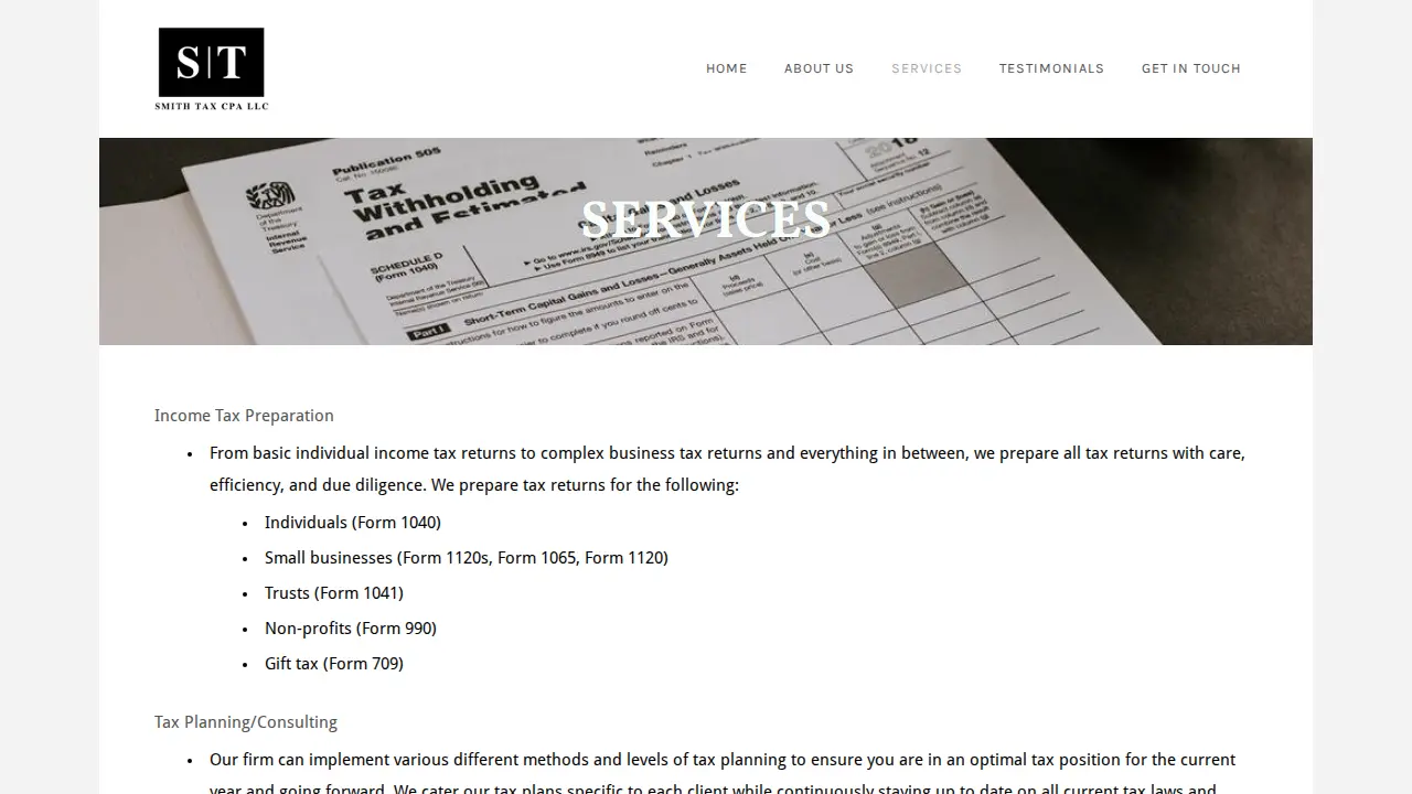 Smith Tax CPA, LLC page