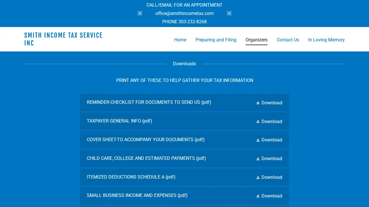 Smith Income Tax Service, Inc. page