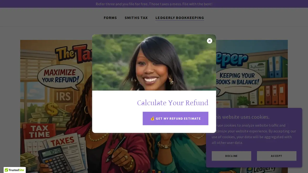 Smith's Tax Service page