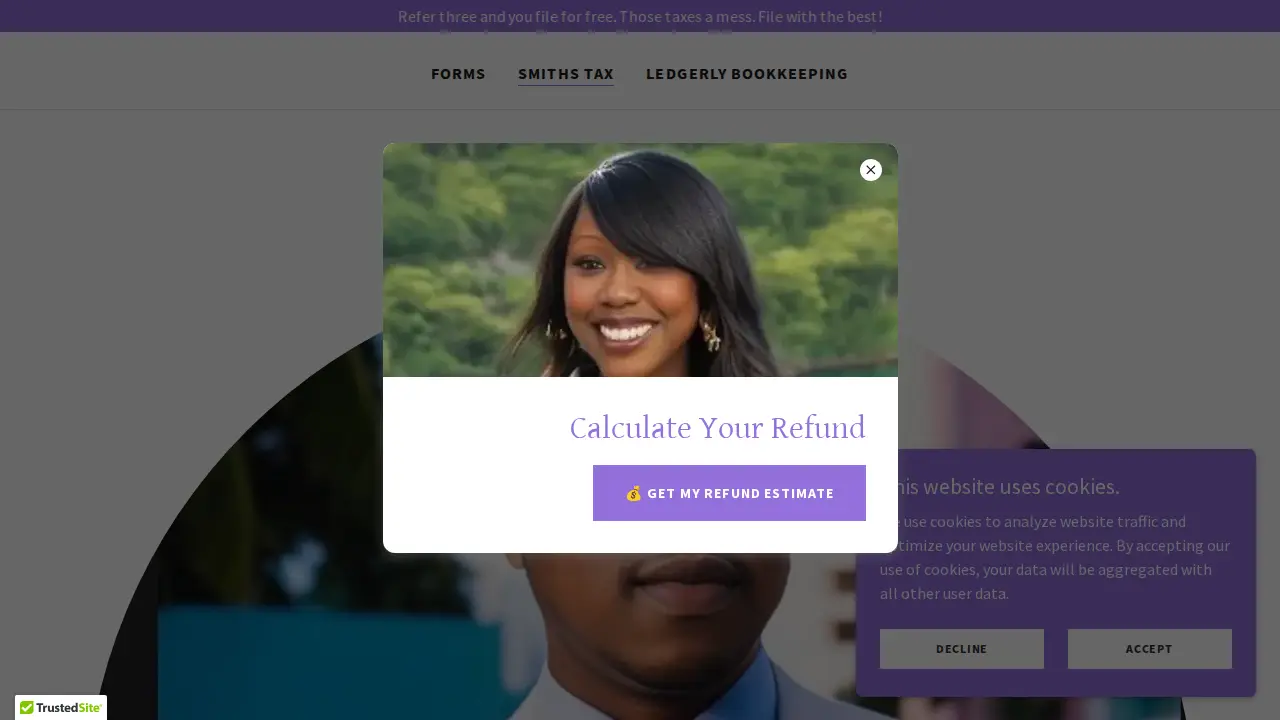 Smith's Tax Service page