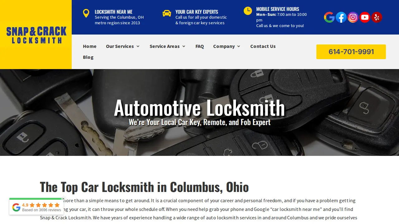 Snap & Crack Locksmith page