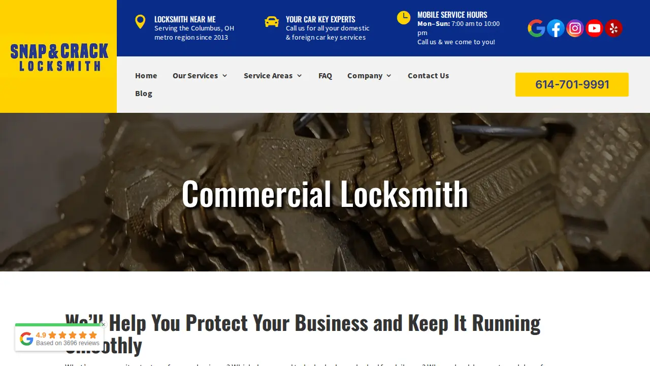 Snap & Crack Locksmith page