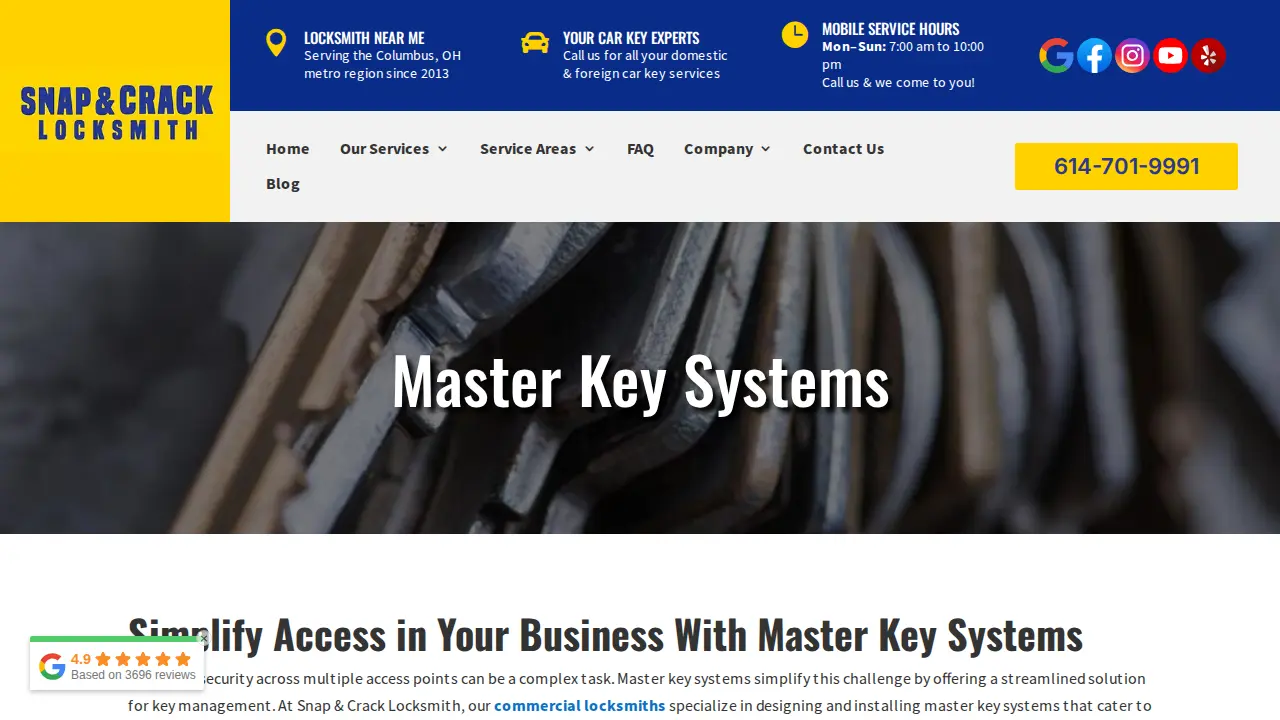 Snap & Crack Locksmith page