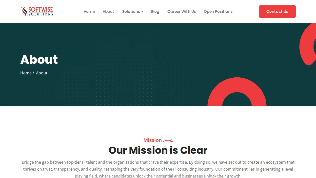Softwise Solutions page
