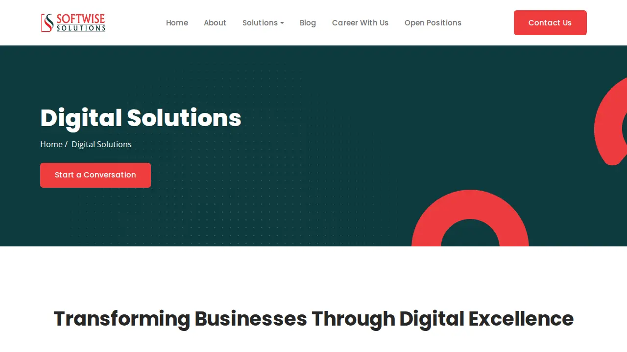 Softwise Solutions page