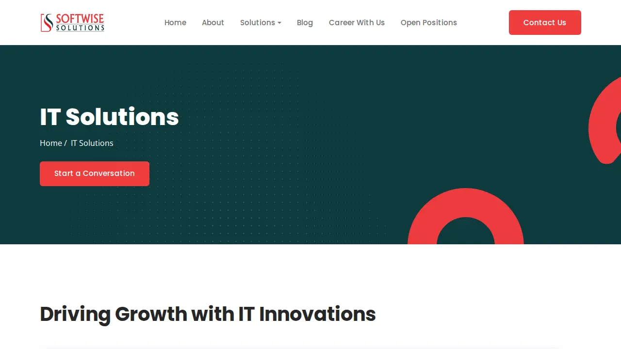 Softwise Solutions page