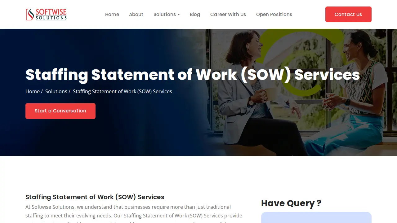 Softwise Solutions page