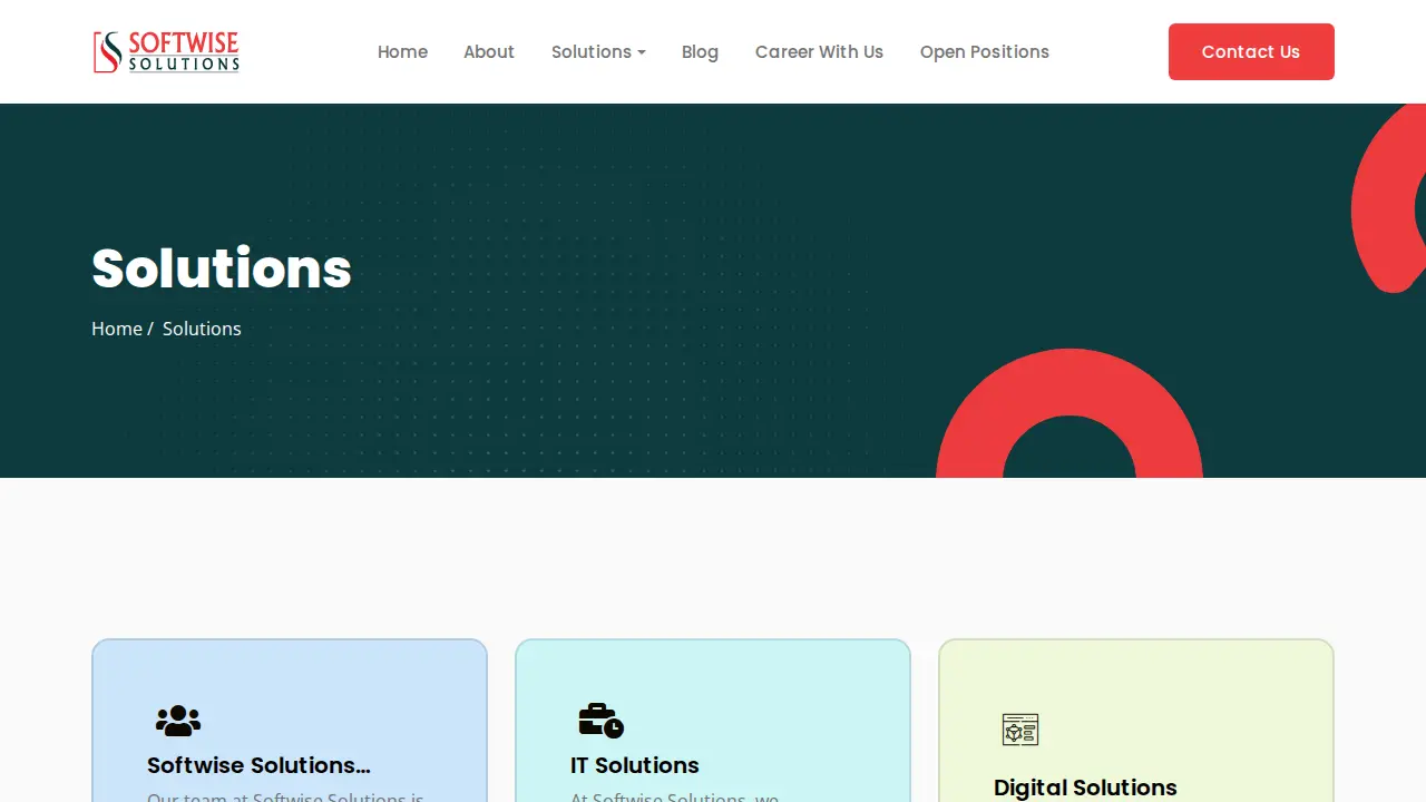 Softwise Solutions page