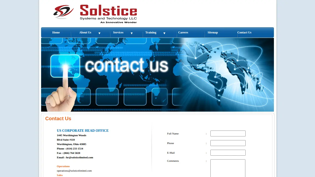 Solstice Systems website