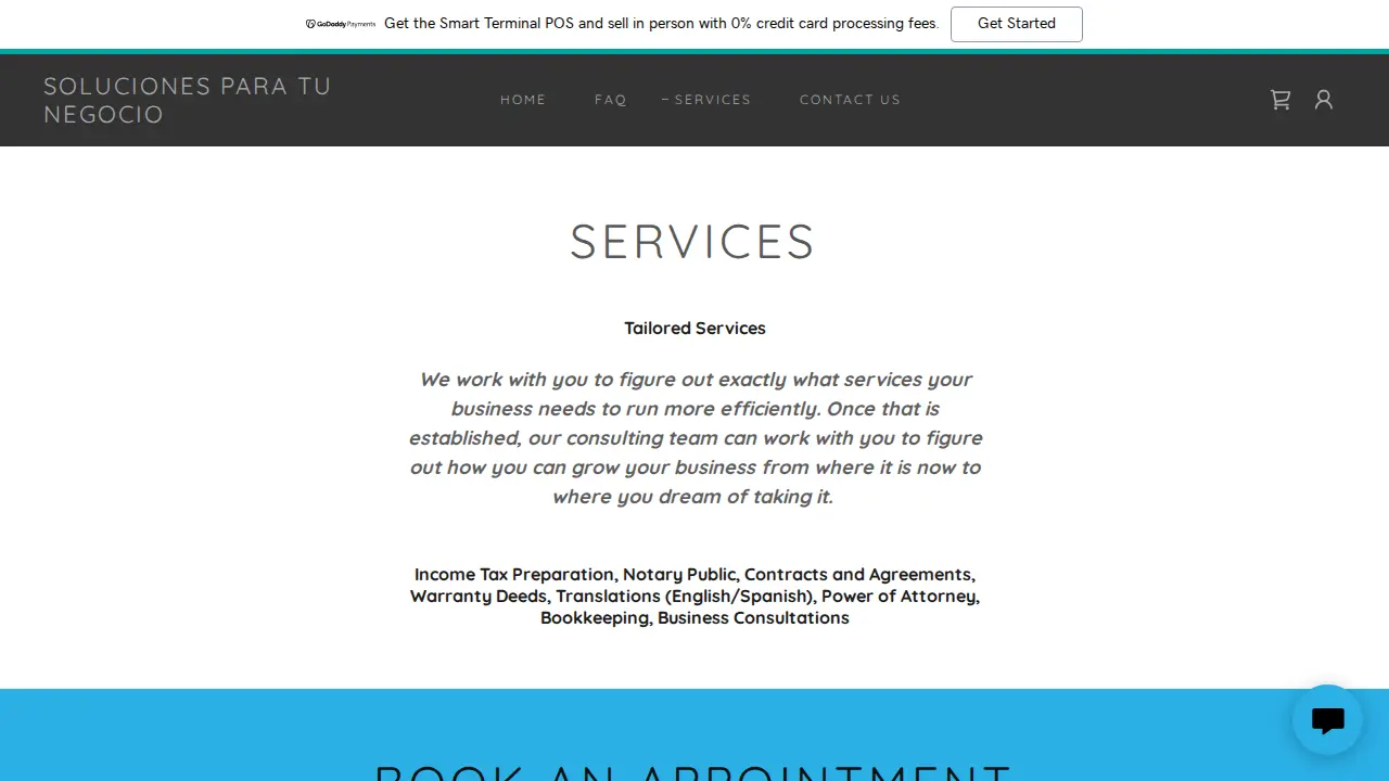 Income Tax Services , Soluciones Para Tu Negocio / Business Solutions / Over 25 yrs Experience page