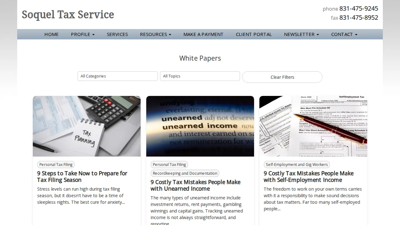 Soquel Tax Services page