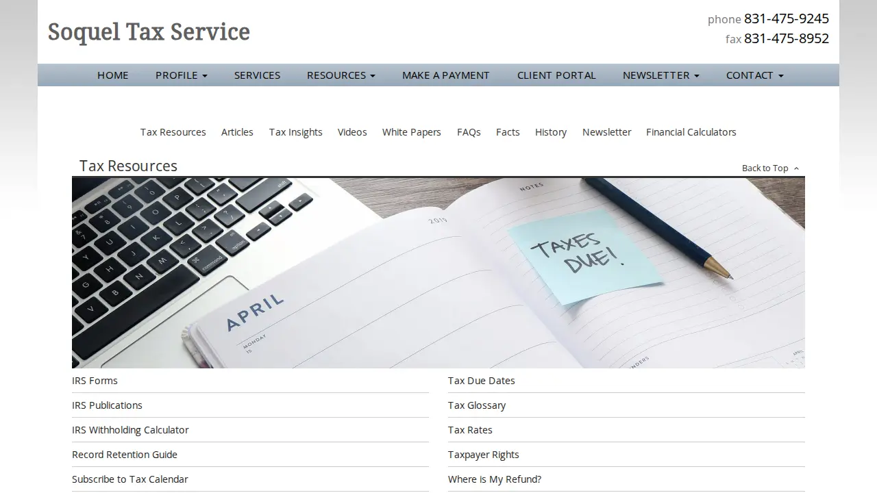 Soquel Tax Services page
