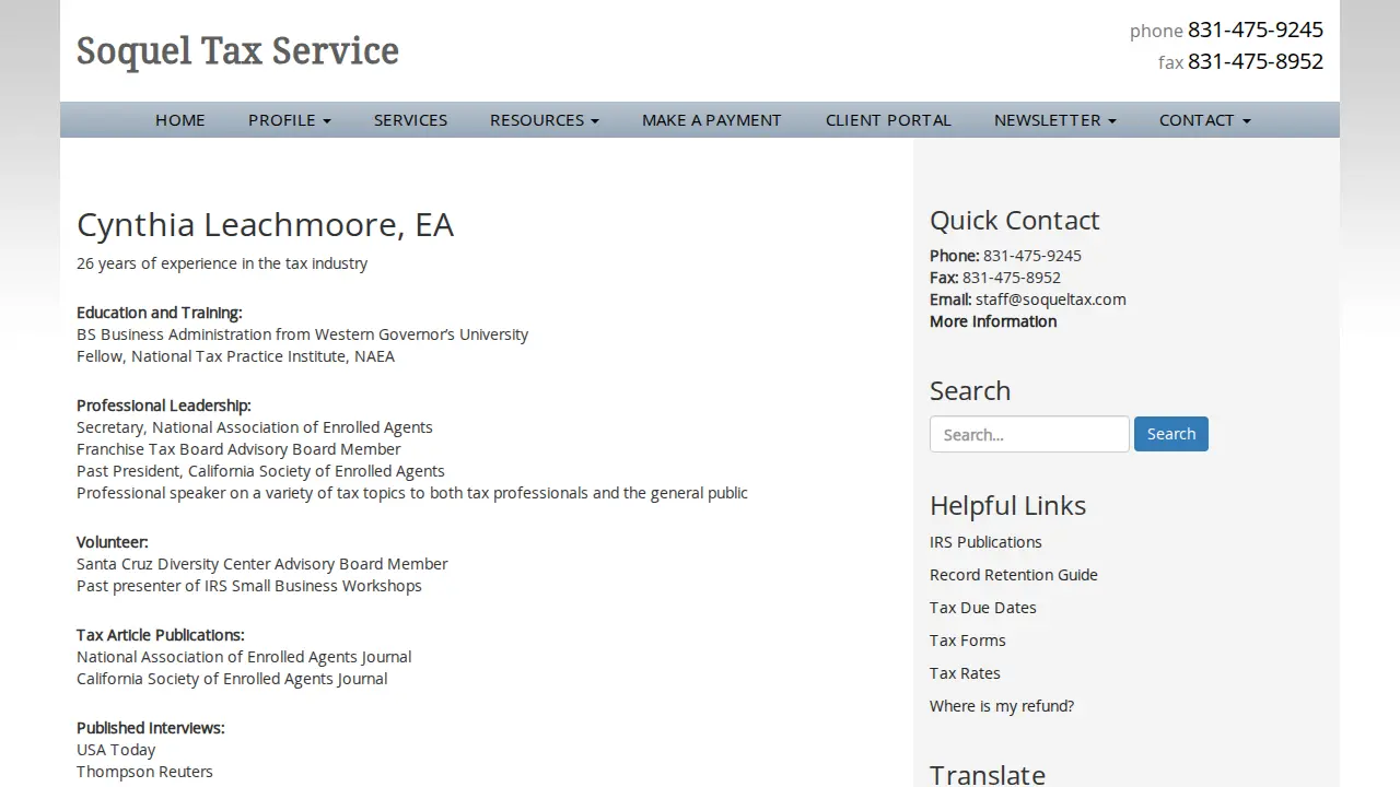 Soquel Tax Services page