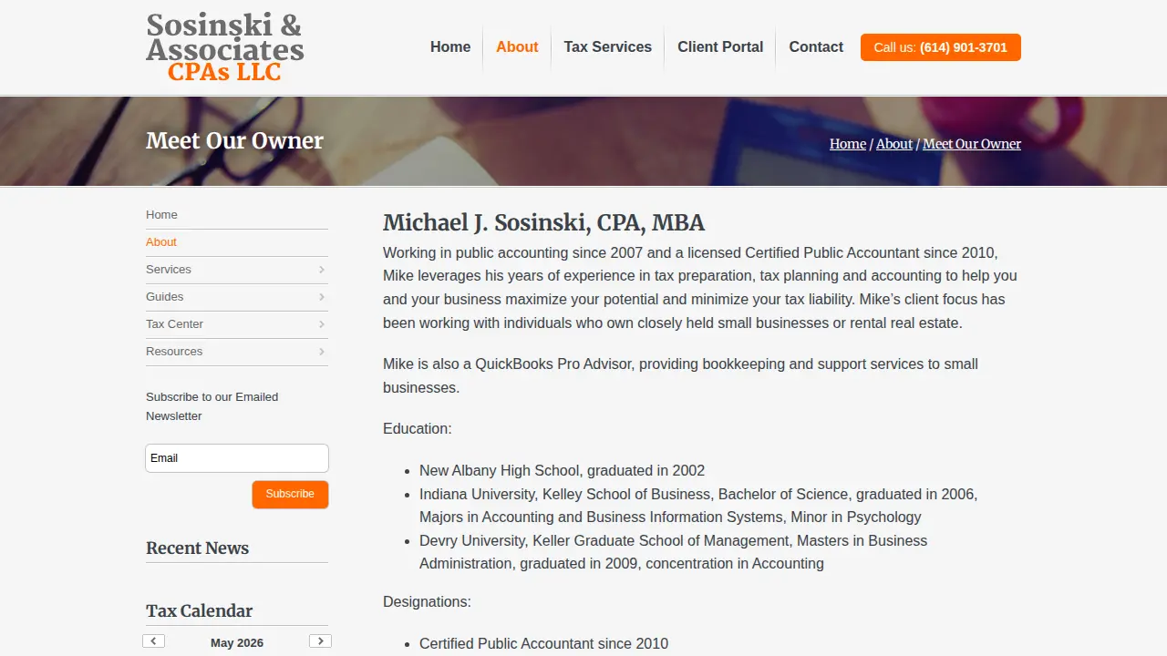 Sosinski and Associates CPAs LLC page