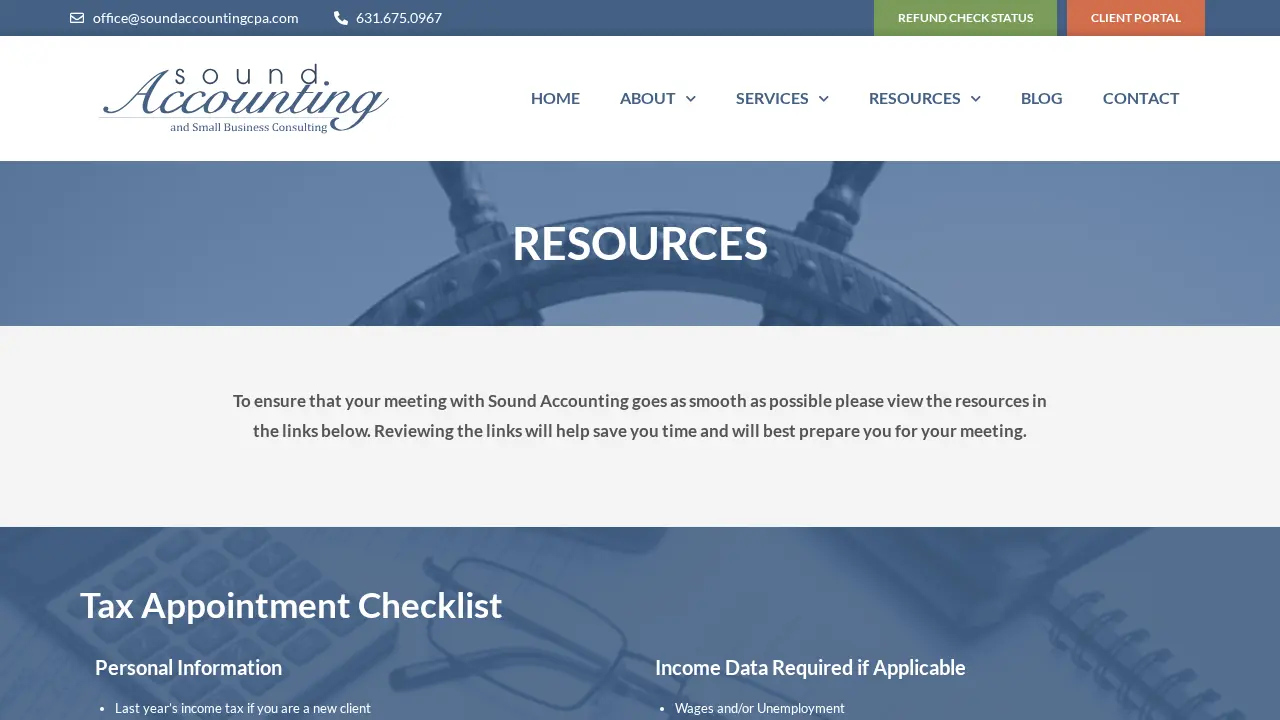 Sound Accounting page