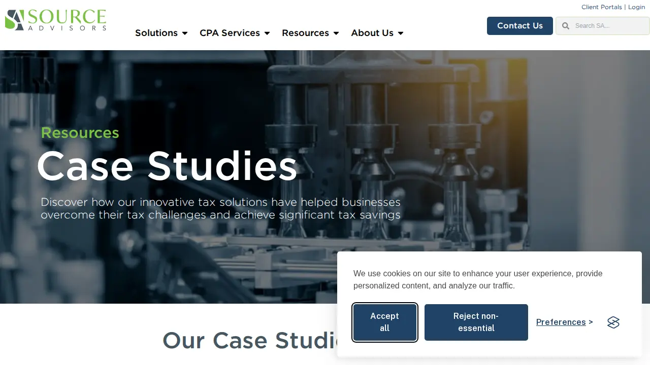 Source Advisors page