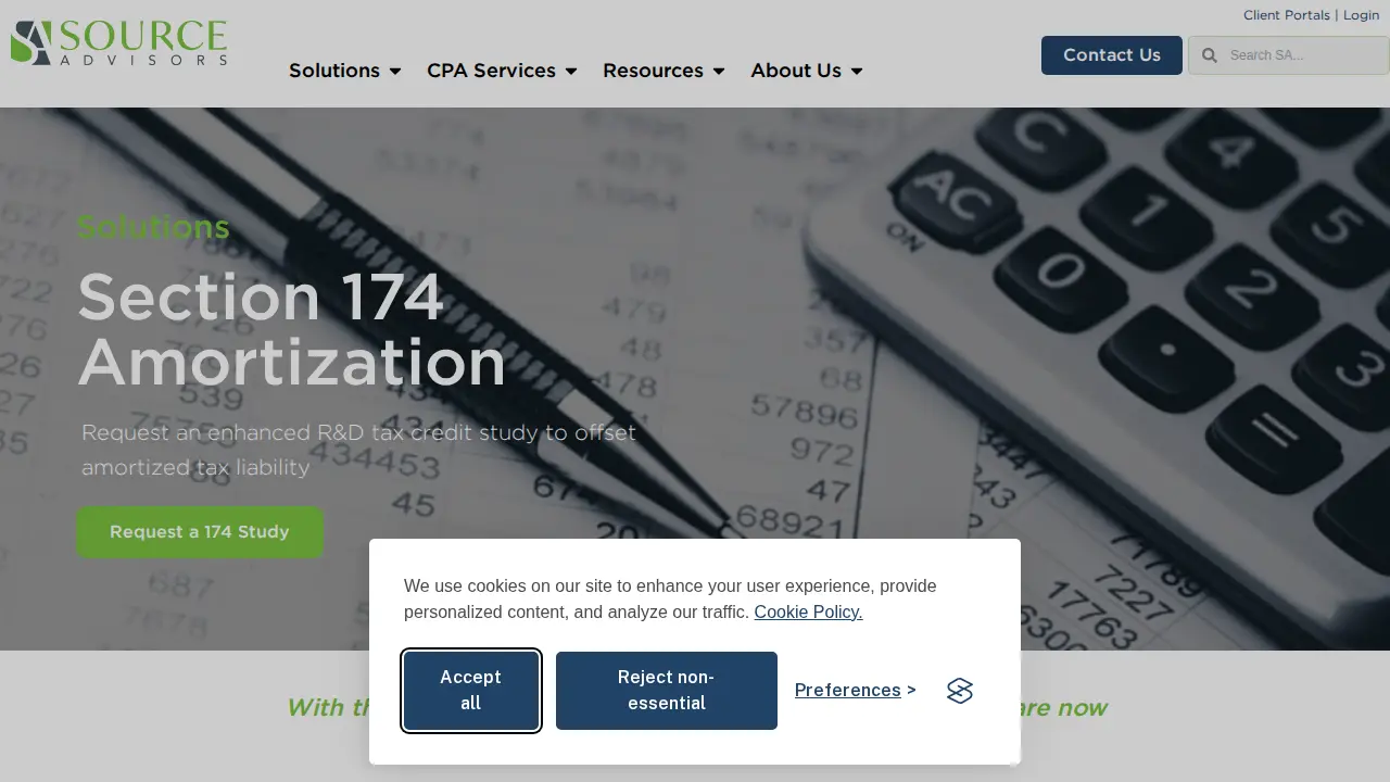 Source Advisors page