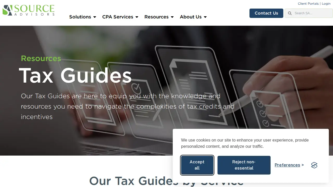 Source Advisors page