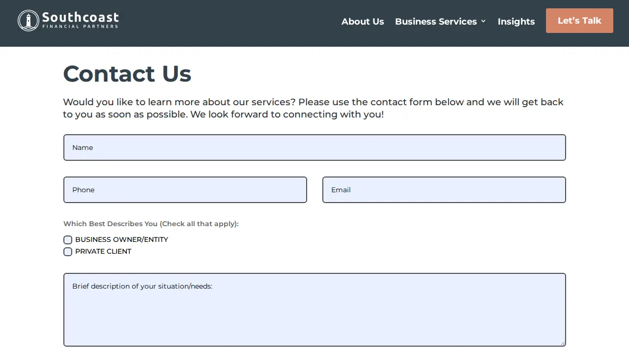 Southcoast Financial Partners, LLC page