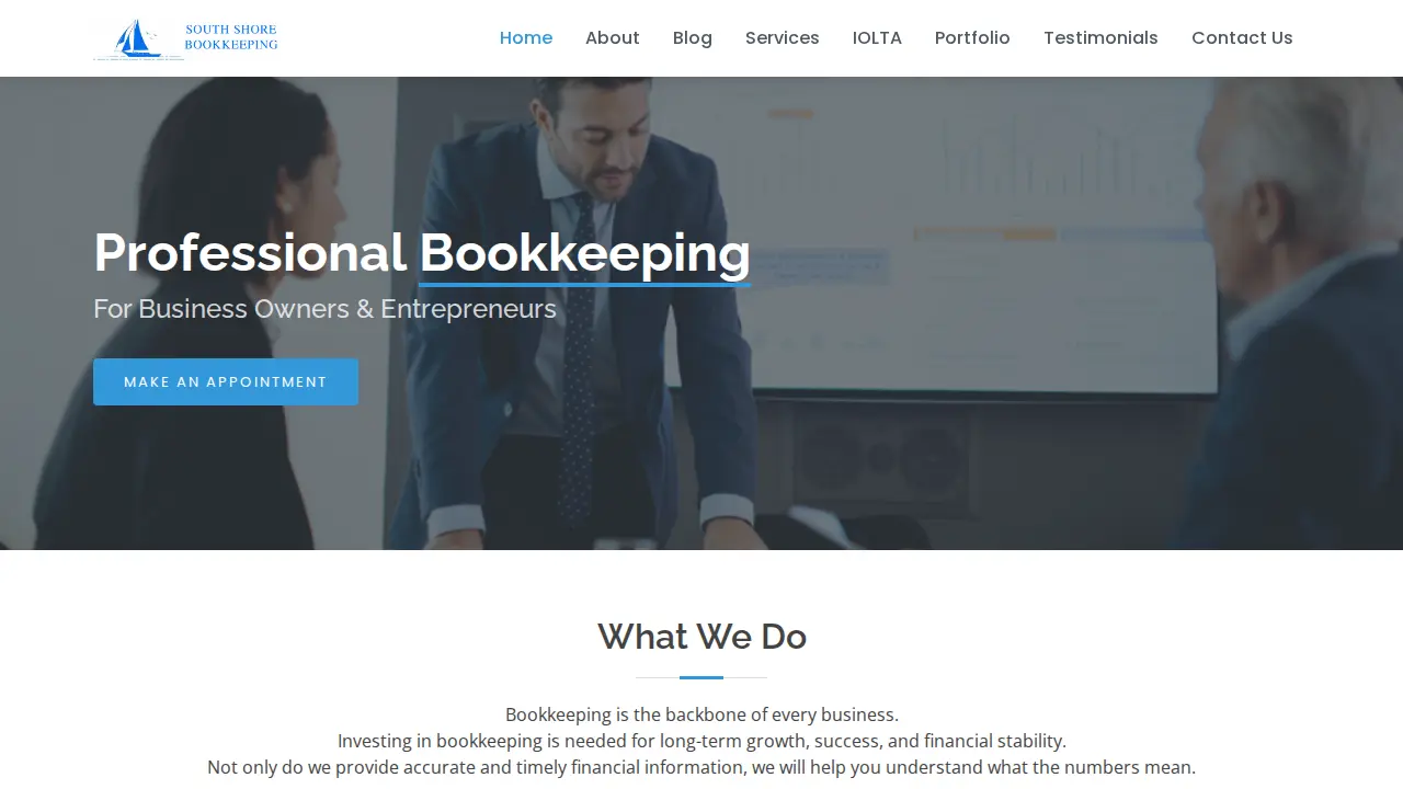 South Shore Bookkeeping page