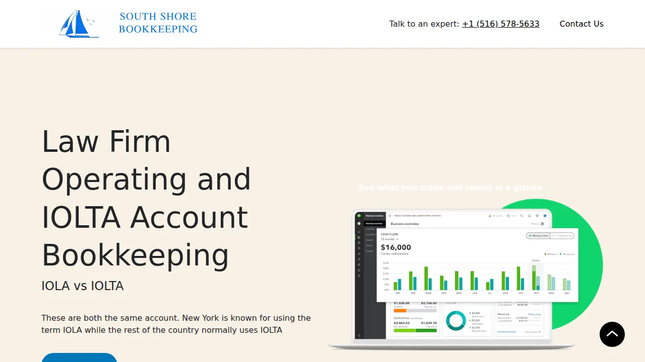 South Shore Bookkeeping page