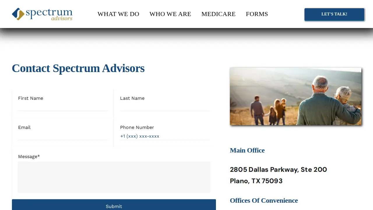 Spectrum Advisors page